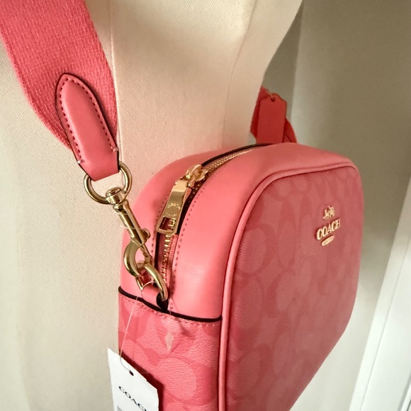 Coach Jamie Camera Bag in Pink Lemonade Blocked Signature Canvas (NWT) - Picture 7 of 13